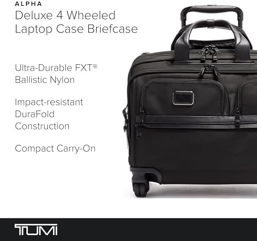 Tumi Tumi Alpha Dlx 4 Whl Lptp Case Brief Compact Carry-On Black
